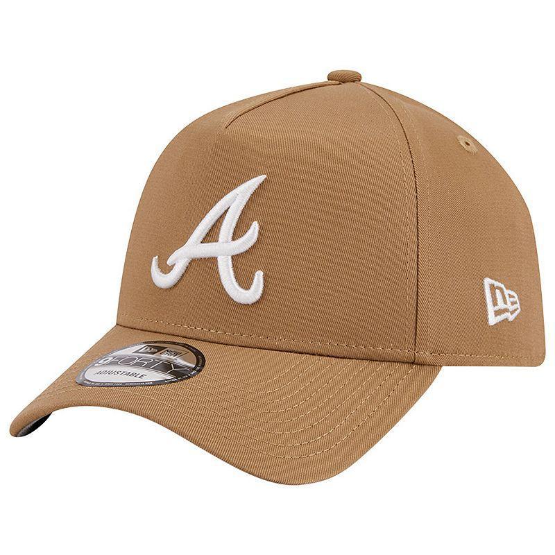 Mens New Era Khaki Atlanta Braves A-Frame 9FORTY Adjustable Hat Product Image