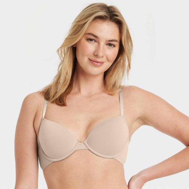 Womens Everyday Lightly Lined Demi T-Shirt Bra - Auden Soft Beige 32DD Product Image