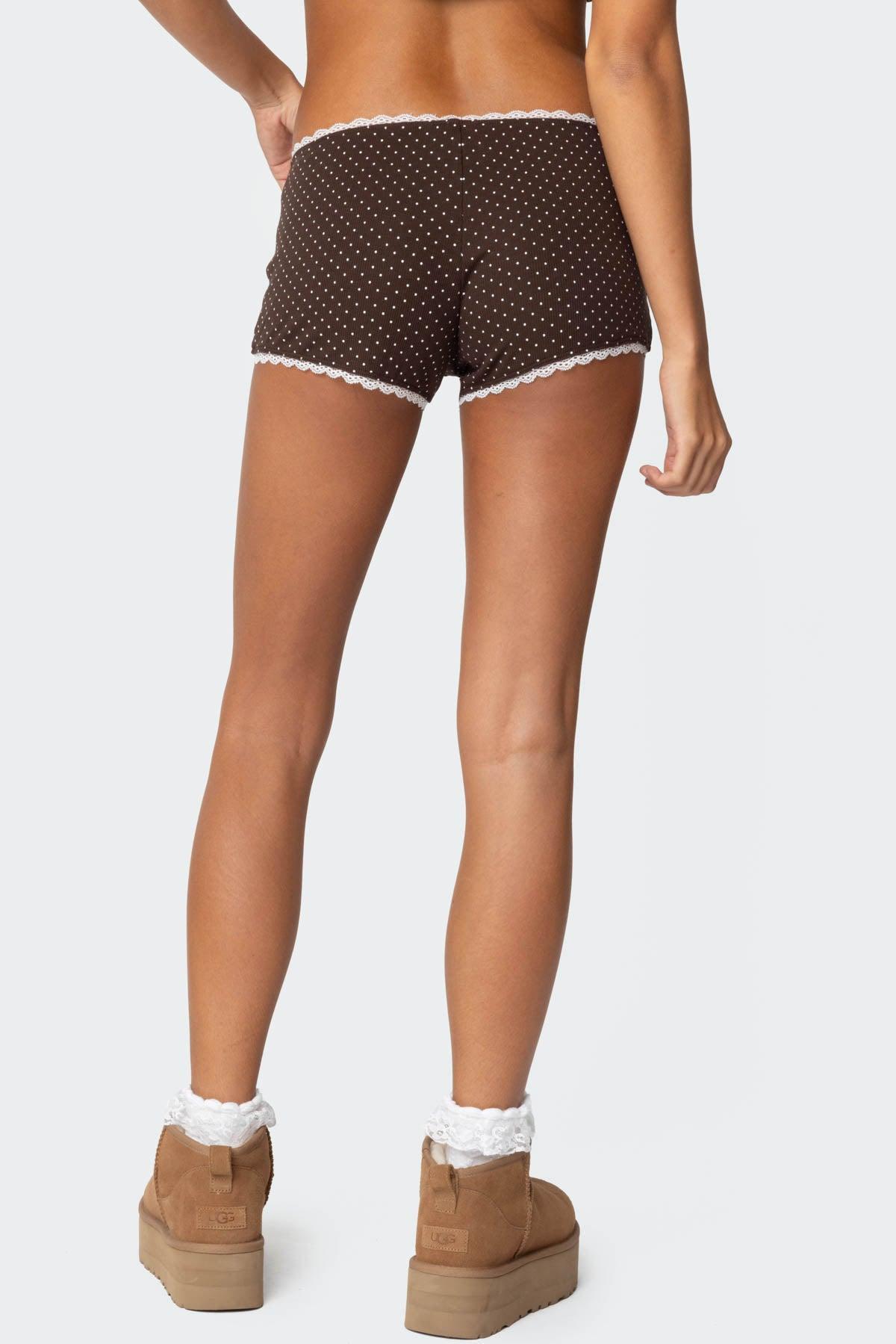 Juliana Polka Dot Ribbed Shorts Product Image