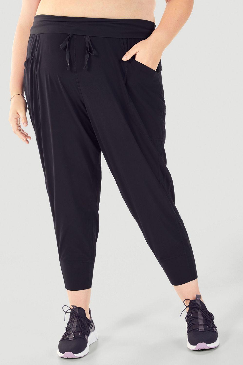 Fabletics Sleek Knit Drawstring Pant Womens black plus Size 4X Product Image