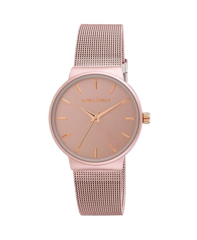 Laura Ashley Ladies Pink Minimalist Mesh Band Watch Product Image