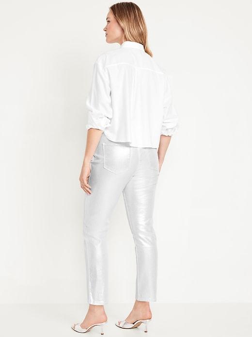 High-Waisted Silver Shine Vintage Slim Jeans Product Image