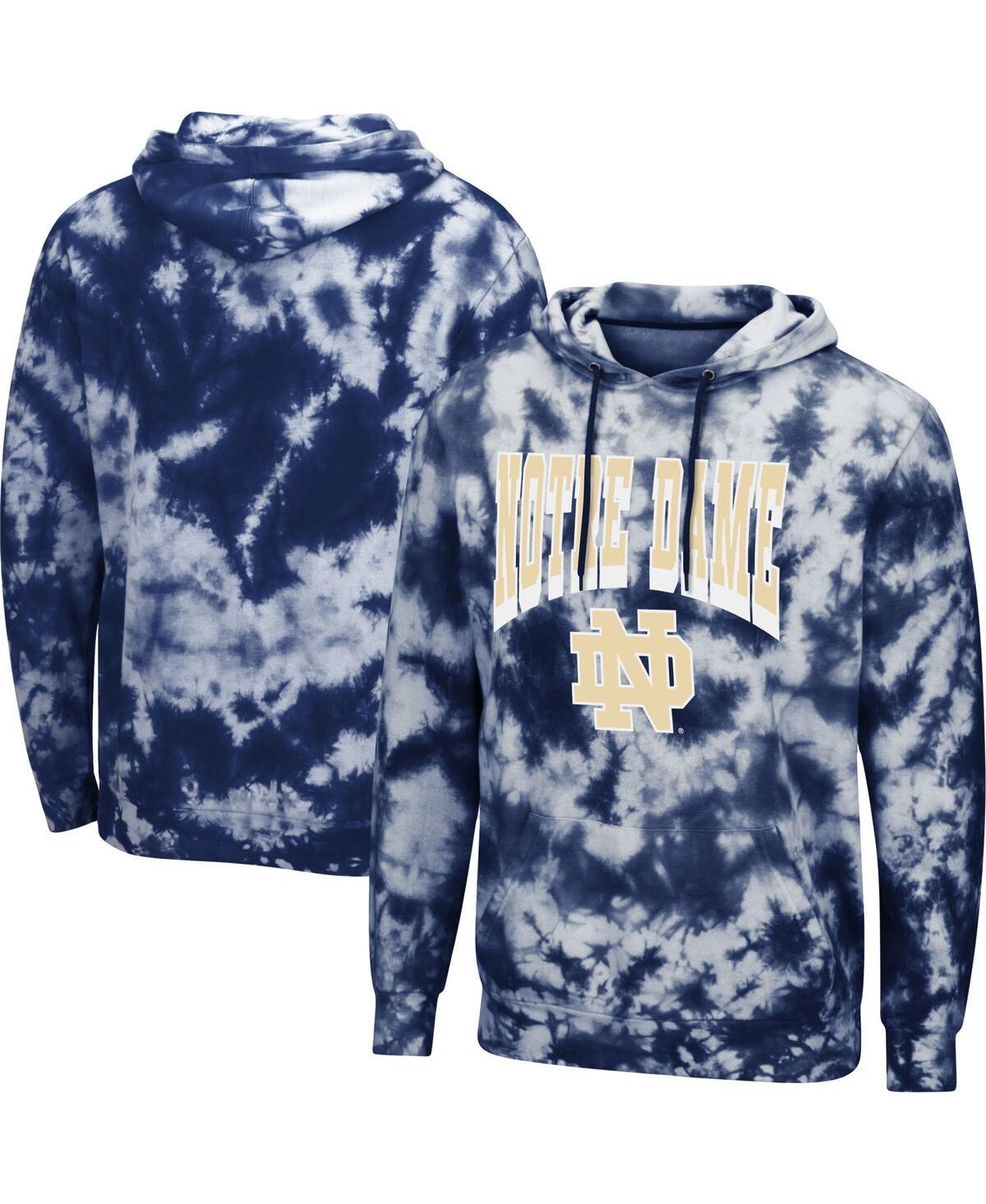 Mens Colosseum Notre Dame Fighting Irish Fanatic Tie-Dye Pullover Hoodie Blue Product Image