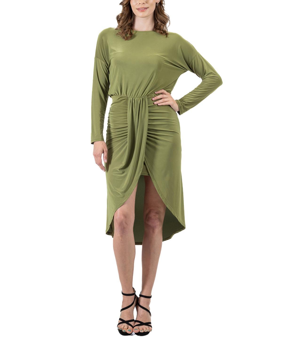 24seven Comfort Apparel Womens Long Sleeve Knee Length Dress Product Image