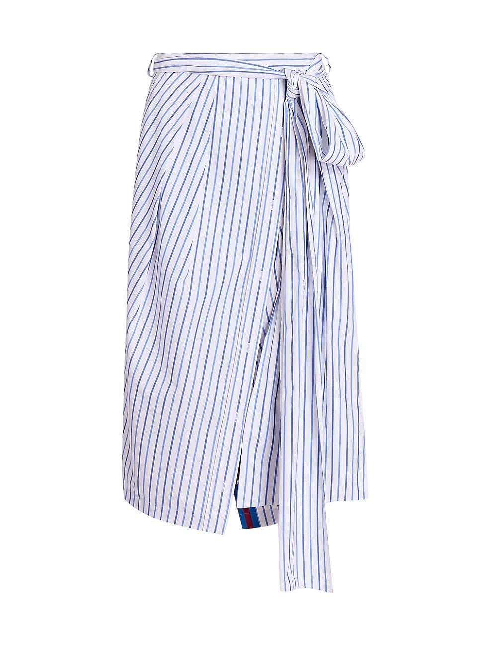 Womens Solada Striped Cotton Midi-Skirt Product Image