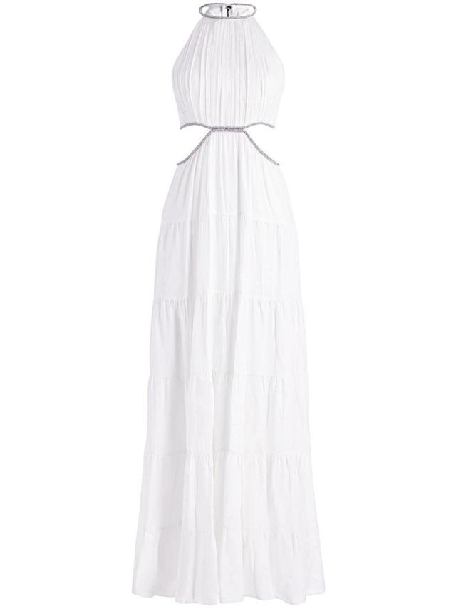 ALICE AND OLIVIA Myrtice Cut Out-detail Maxi Dress In Off White Product Image