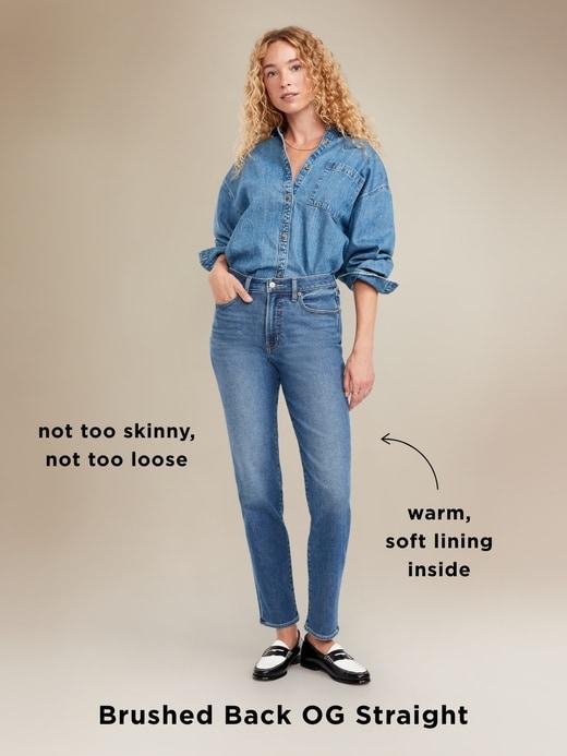 High-Waisted Built-In Warm OG Straight Jeans Product Image