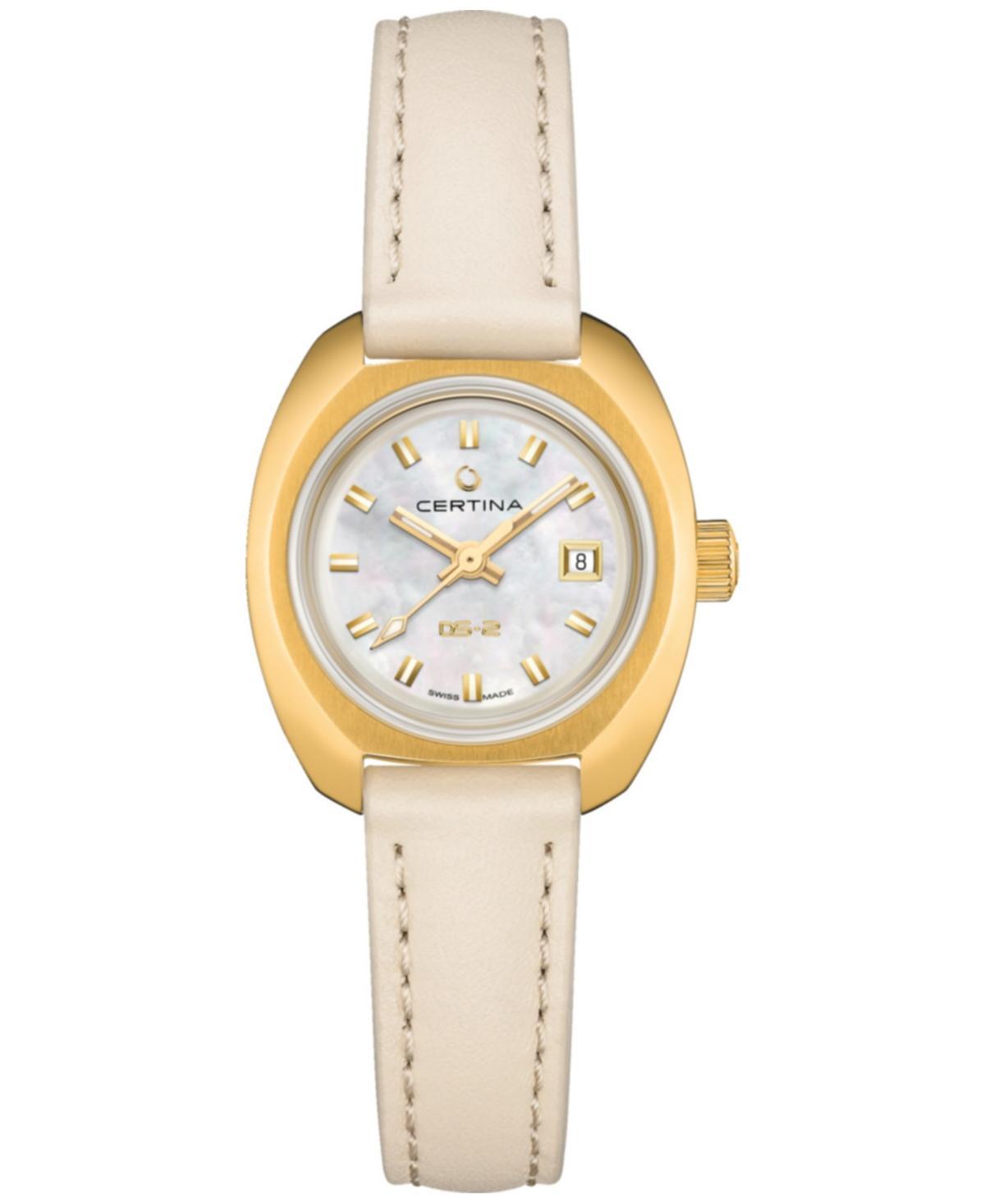 Certina Womens Swiss Automatic Ds-2 Lady Beige Strap Watch 28mm - Mother Of Pearl Product Image