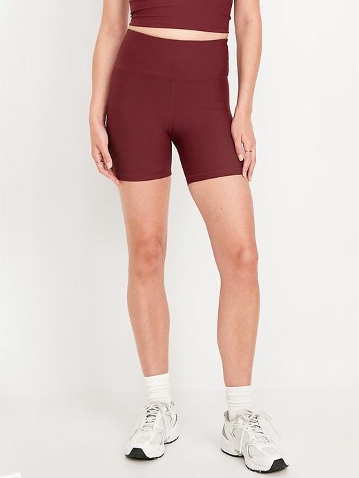 High-Waisted PowerSoft Biker Shorts -- 6-inch inseam Product Image