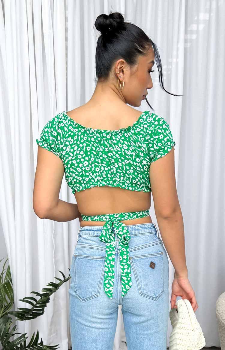 Colette Green Floral Crop Top Product Image