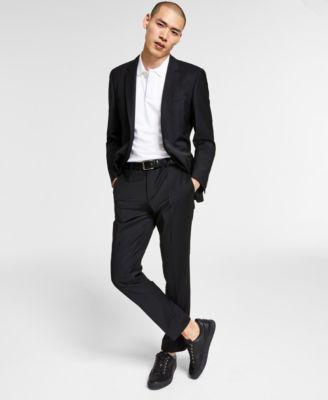 HUGO BOSS Hugo By  Mens Slim Fit Superflex Stretch Solid Suit Separates In Black Product Image