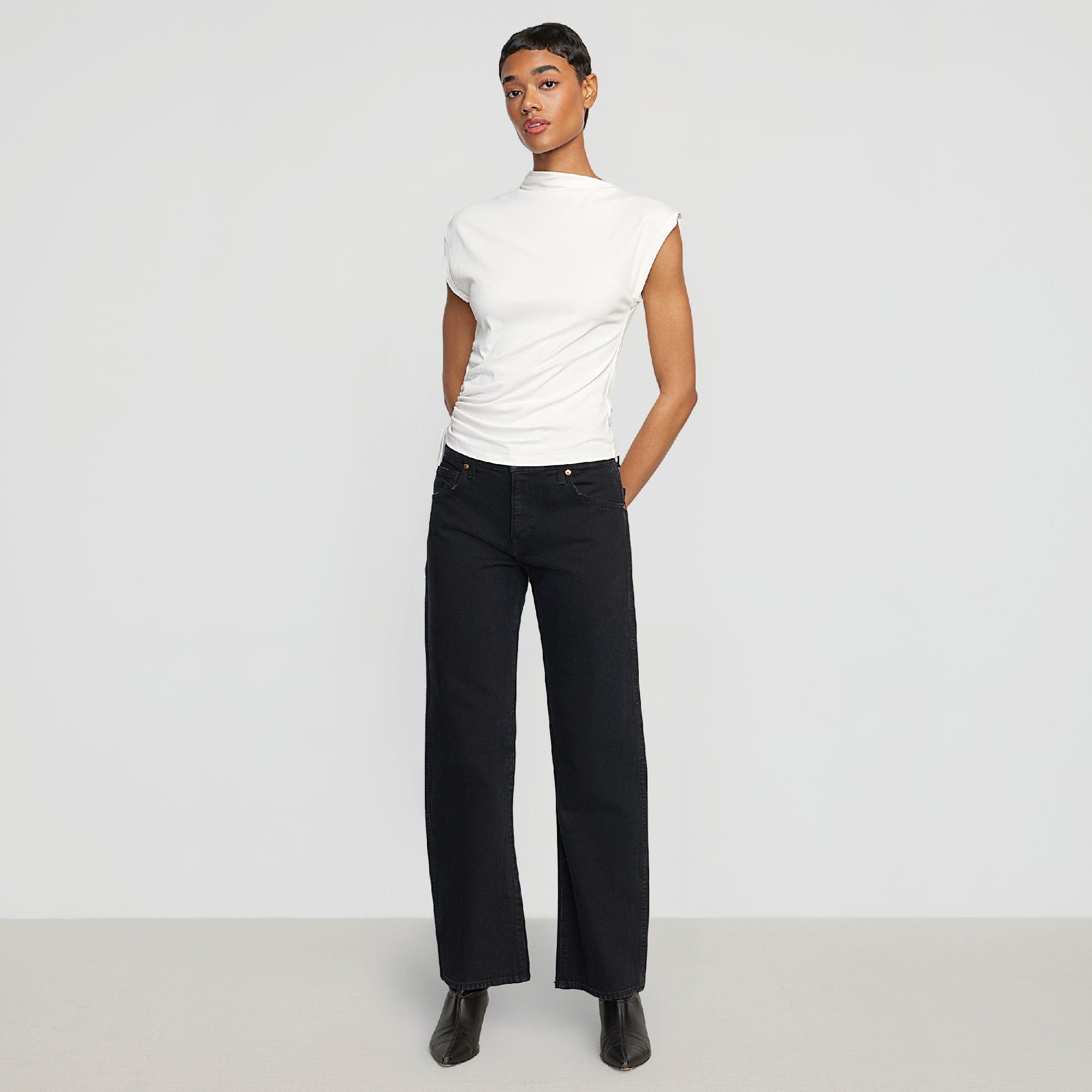 Jocelyn Asymmetric Ruched-Side Tee Product Image