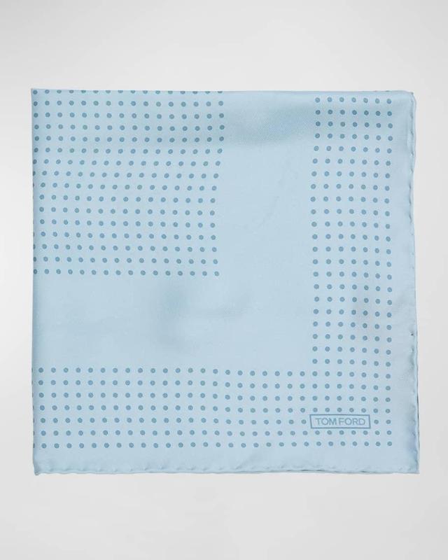 Men's Mulberry Silk Polka Dot-Print Pocket Square Product Image