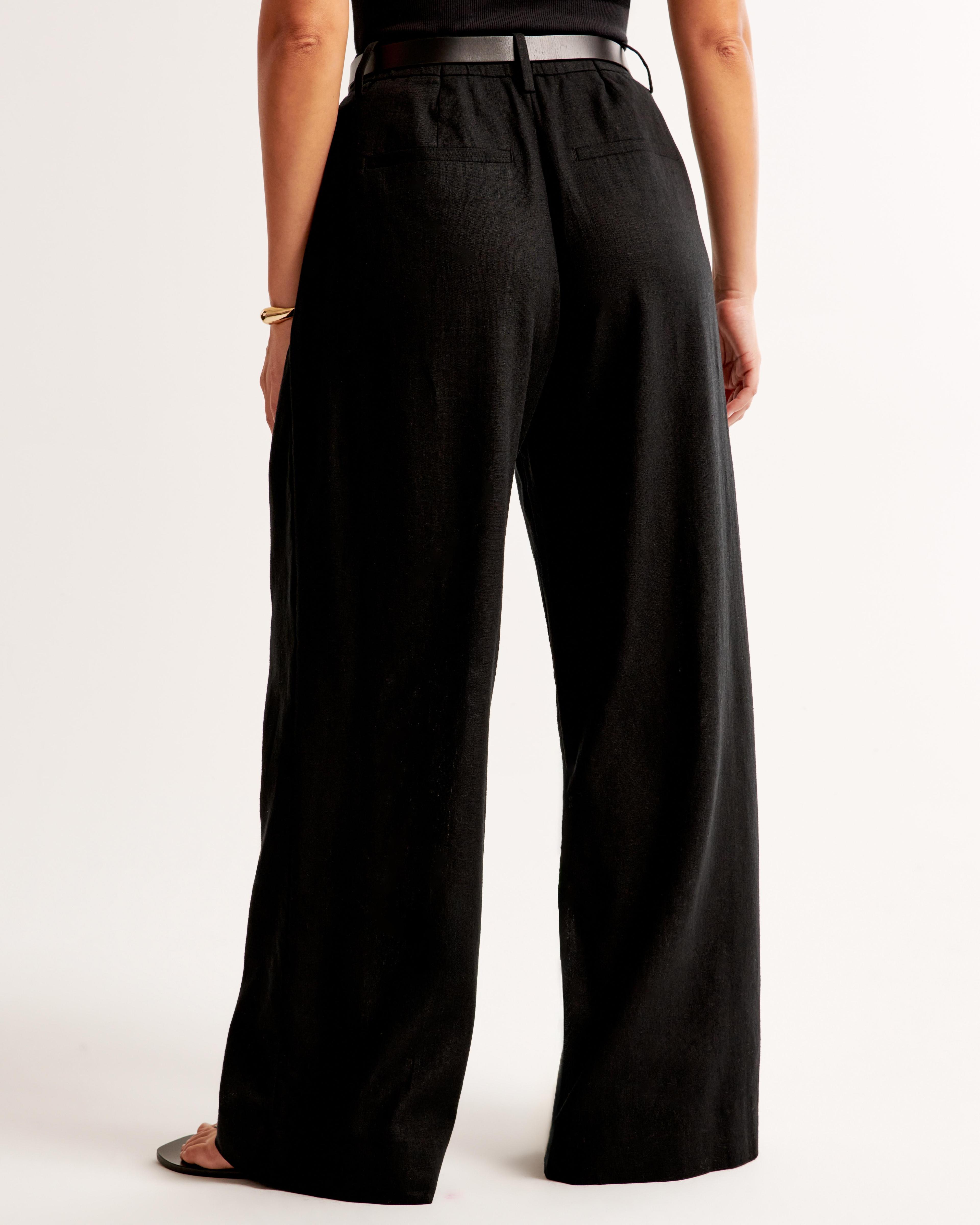 Curve Love A&F Harper Tailored Linen-Blend Pant Product Image