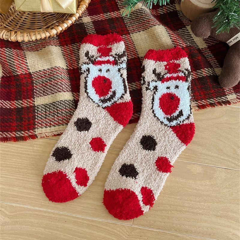 Christmas Cartoon Fleece Socks Product Image