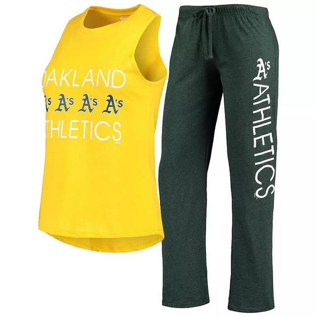 Womens Concepts Sport /Gold Oakland Athletics Meter Muscle Tank Top & Pants Sleep Set Product Image