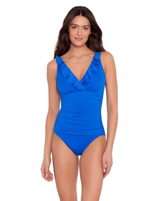 Lauren Ralph Lauren Womens Ruffle Surplice One Piece Swimsuit Product Image