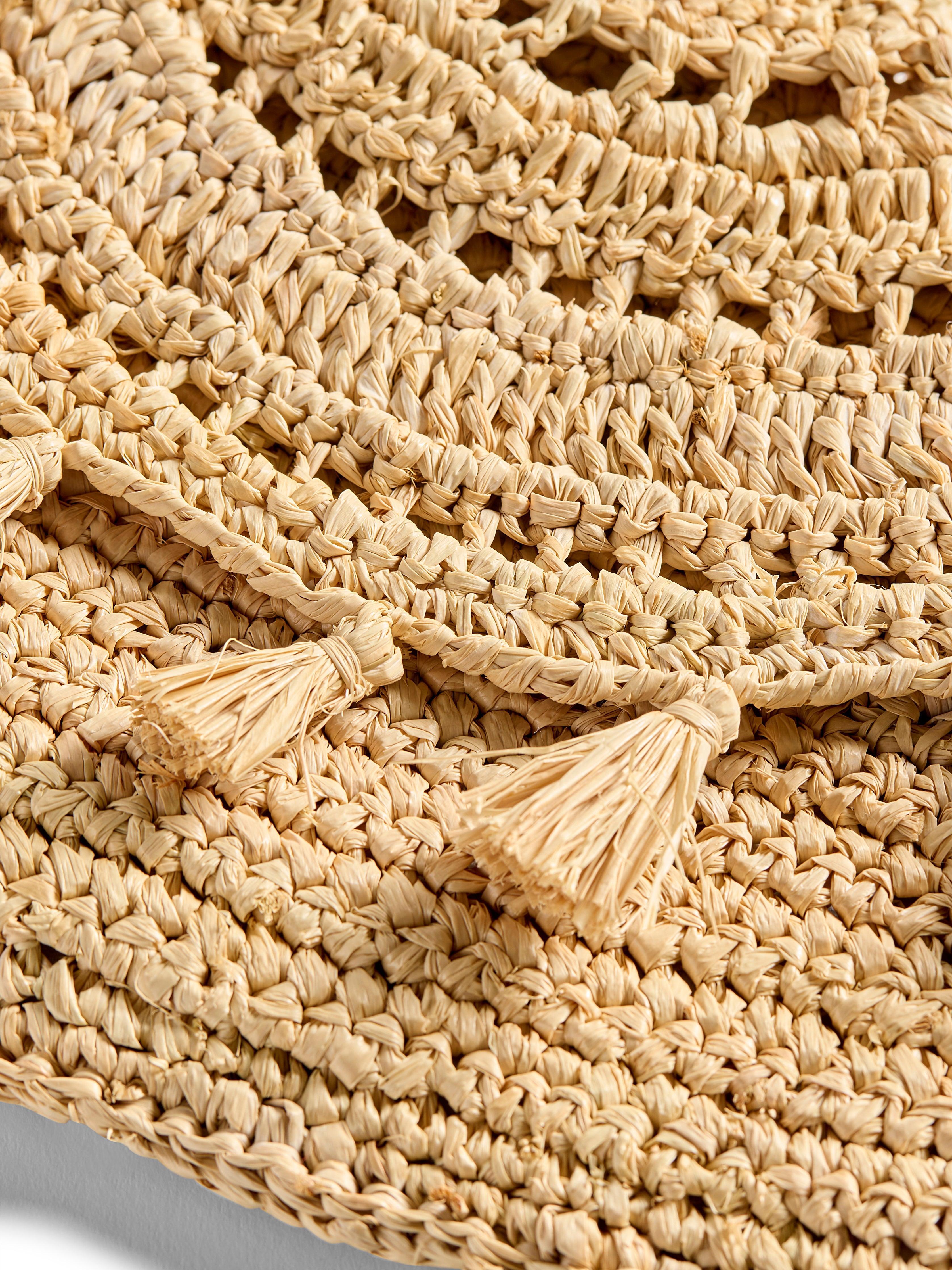 Raffia Tassel Clutch - Natural Female Product Image