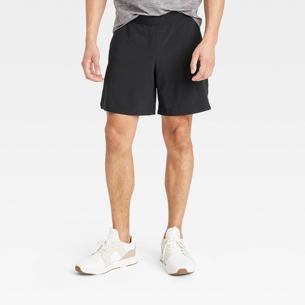 Mens Sport Shorts 7 - All In Motion Black Solid XL Product Image