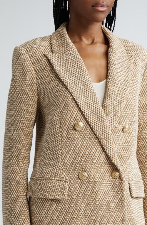 L AGENCE Riva Knit Blazer In Tan Ivory Multi Product Image