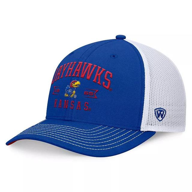 Mens Top of the World Royal Kansas Jayhawks Carson Trucker Adjustable Hat Product Image