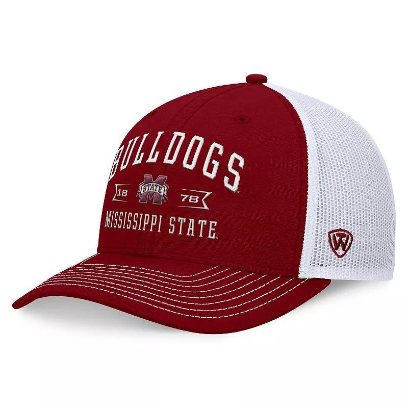 Mens Top of the World Maroon Mississippi State Bulldogs Carson Trucker Adjustable Hat Product Image