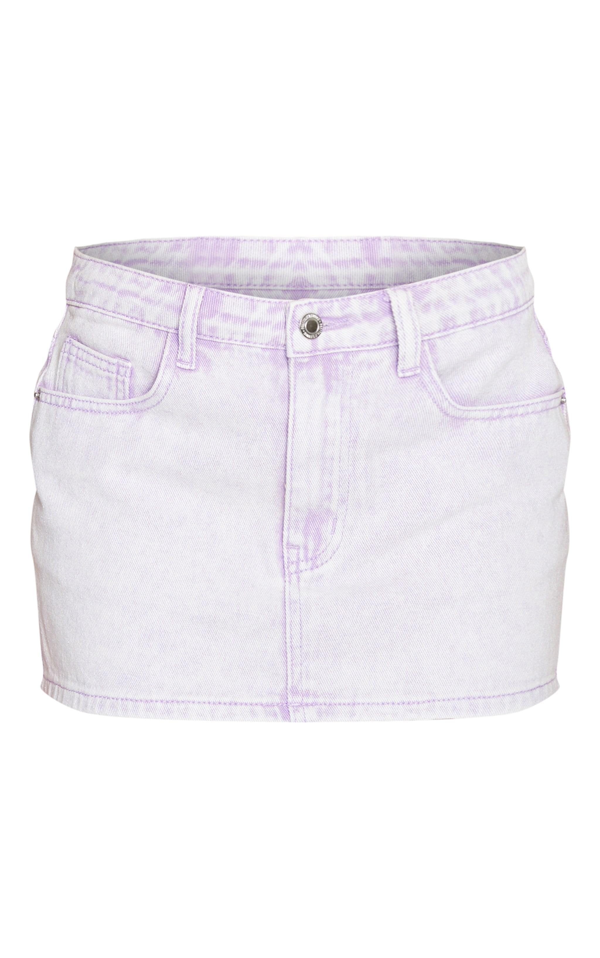 Petite Lilac Micro Mini Denim Skirt Product Image