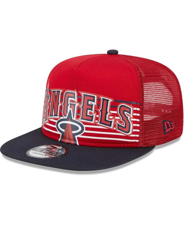 Mens New Era Red Los Angeles Angels Speed Golfer Trucker Snapback Hat Product Image