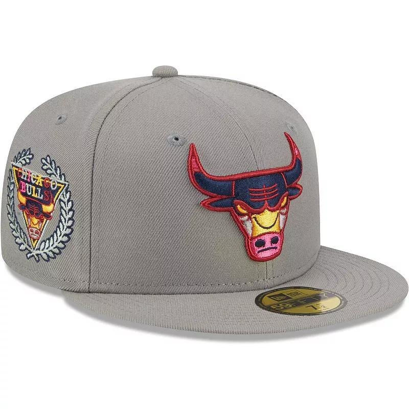 Mens New Era Gray Chicago Bulls Color Pack 59FIFTY Fitted Hat Product Image