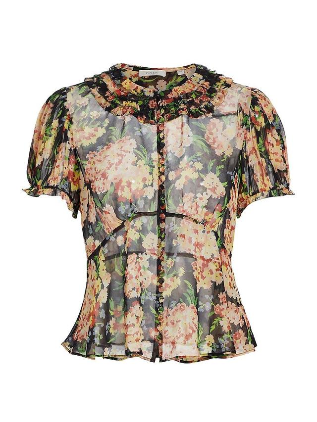 Womens Alona Silk Floral Top Product Image