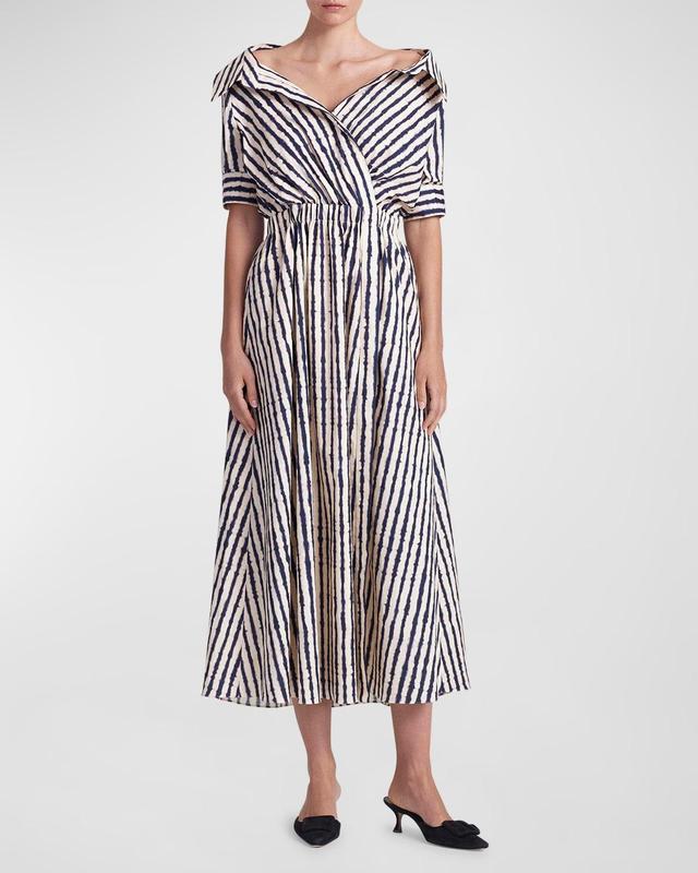 Lydia Striped Off-Shoulder Midi Dress Product Image