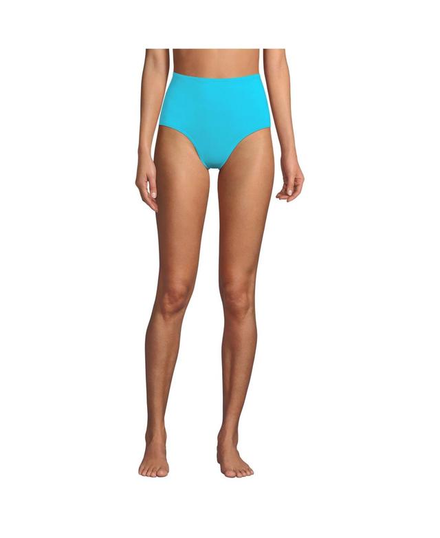 Lands End Womens Sculpting Suit Chlorine Resistant Targeted Control Retro High Waisted Bikini Swim Bottoms Product Image