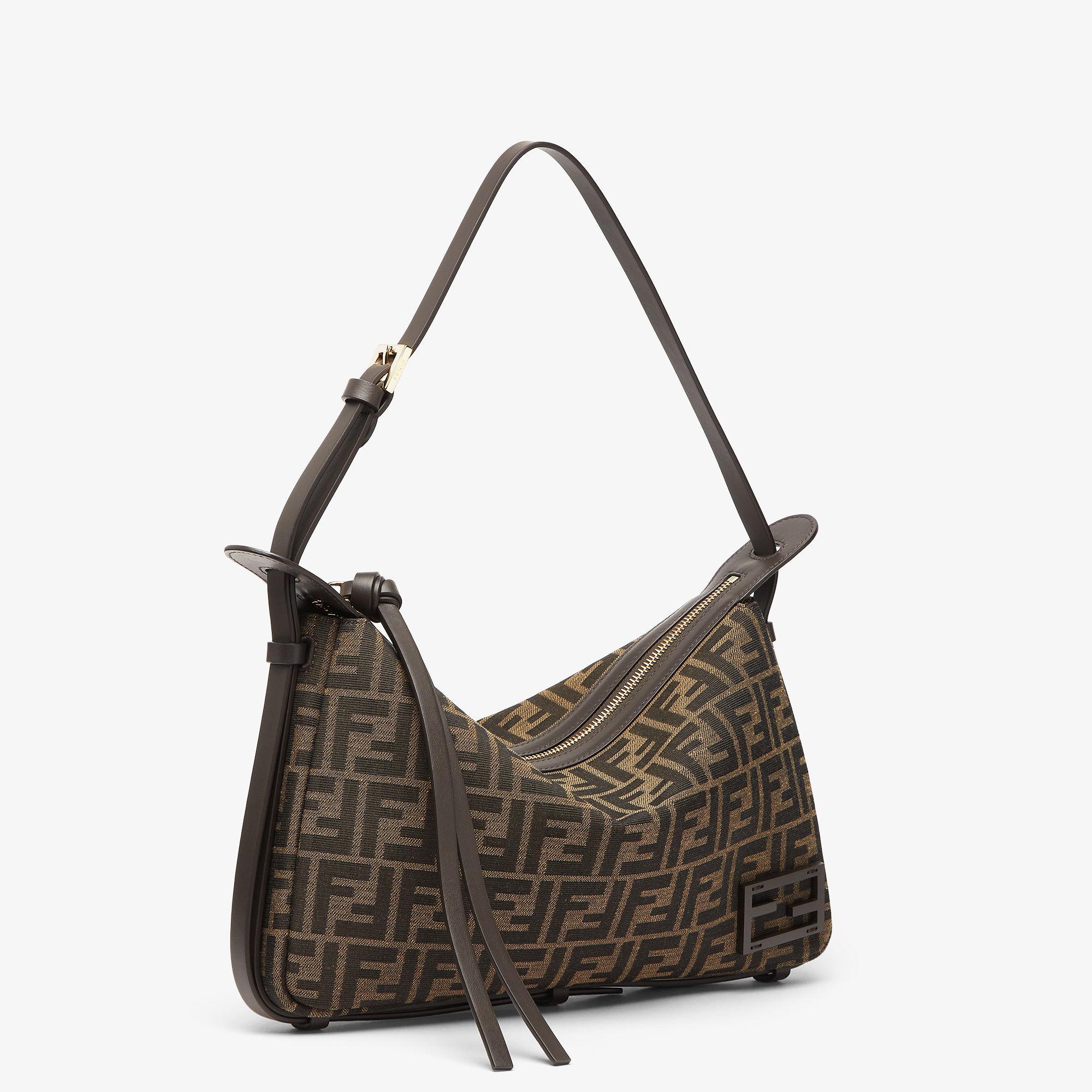 Simply Fendi MediumBrown FF jacquard fabric bag Product Image