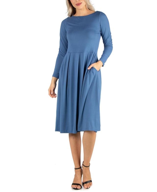 Womens Midi Length Fit and Flare Dress Product Image