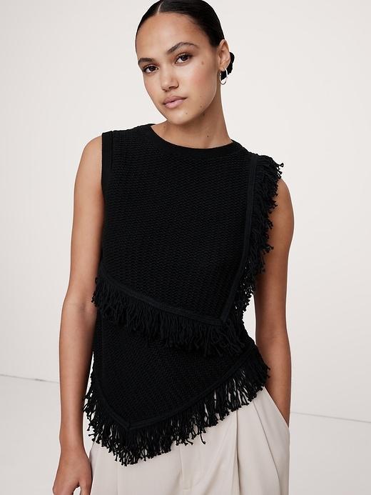 Cotton Fringe Sweater Tank Product Image