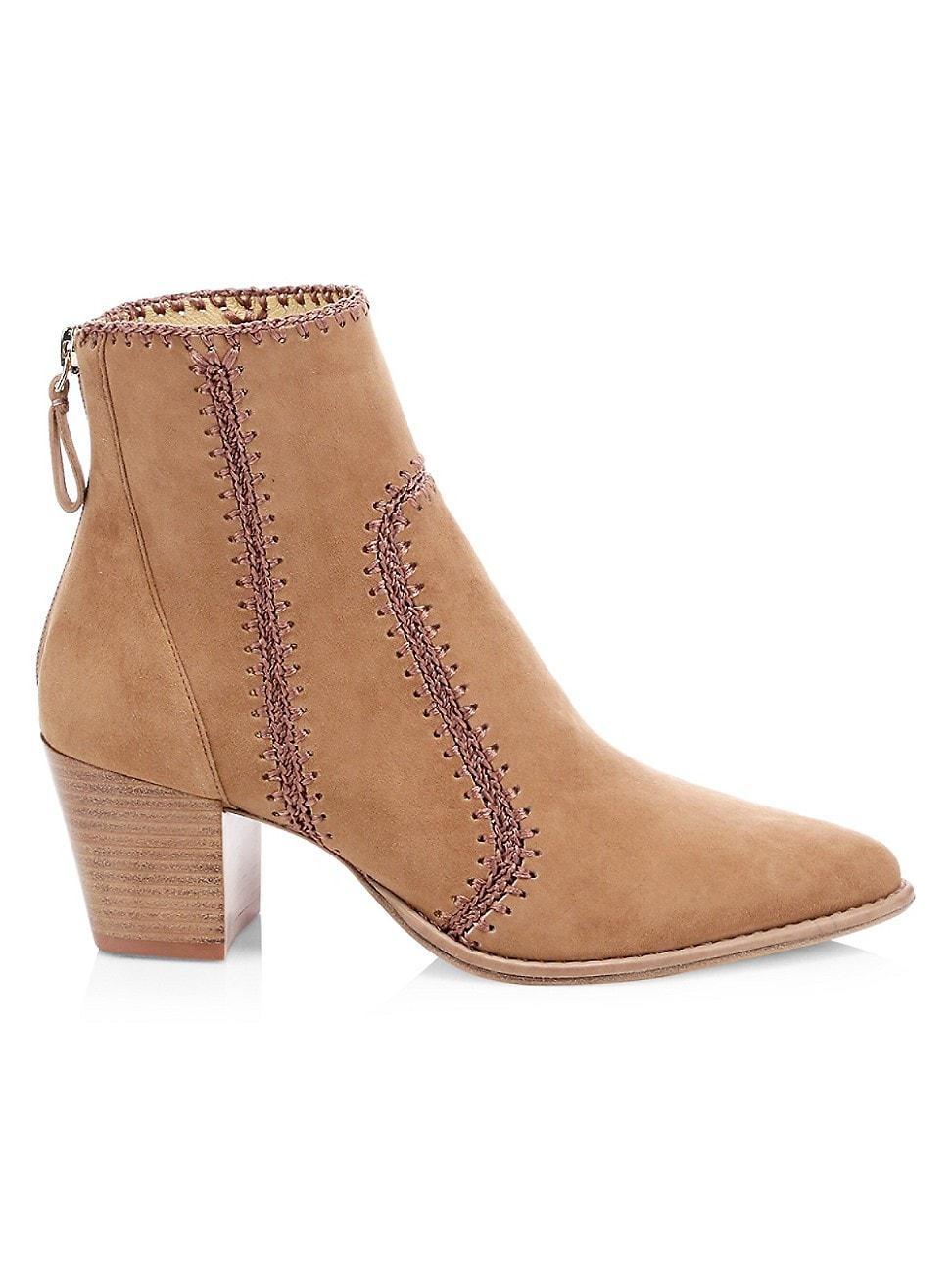 Womens Benta Embroidered Suede Ankle Boots Product Image