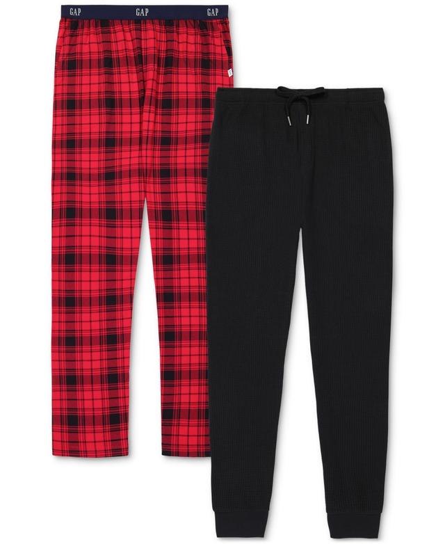 Gap Mens 2-Pk. Plaid Straight-Leg Pajama Pants + Jogger - Blue Plaid/ Product Image