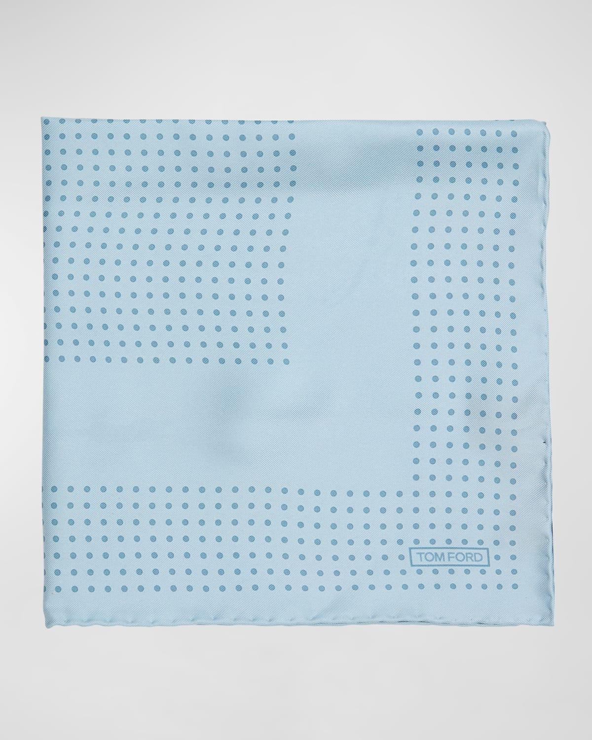 Men's Mulberry Silk Polka Dot-Print Pocket Square Product Image