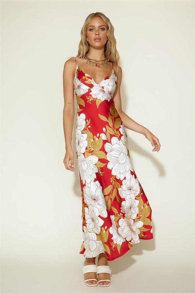 Disappear in the Clouds Maxi Dress Red Product Image