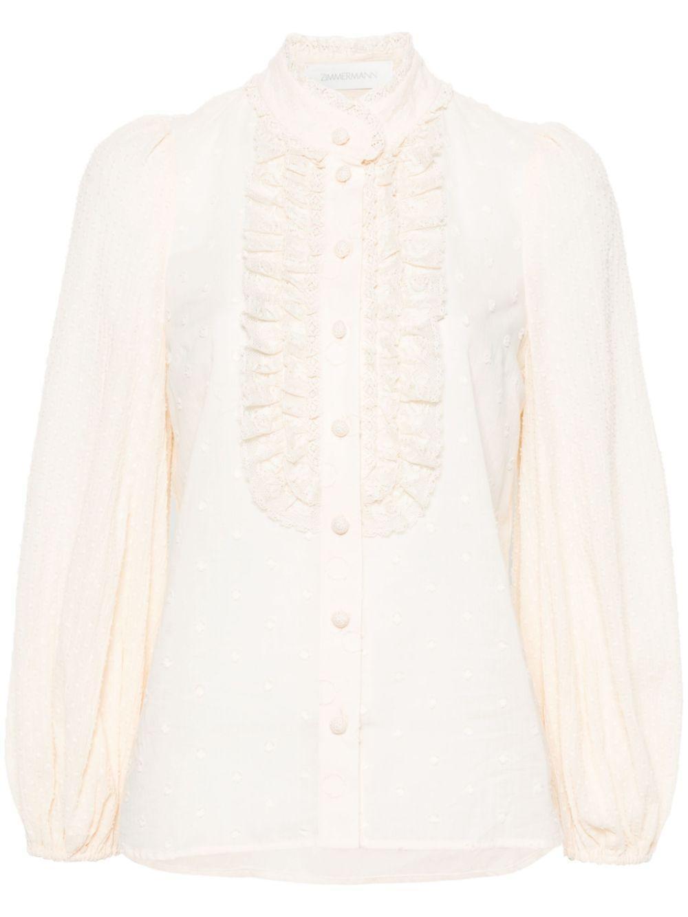 ZIMMERMANN Cotton Blouse In Beige Product Image