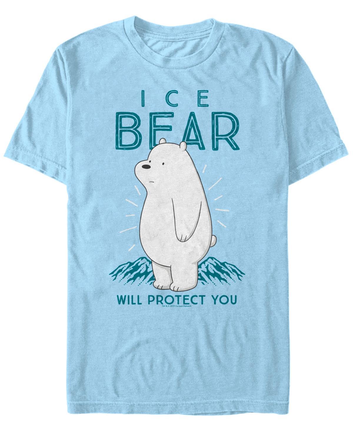 Mens We Bare Bears Ice Bear Will Protect You Portrait Tee Product Image