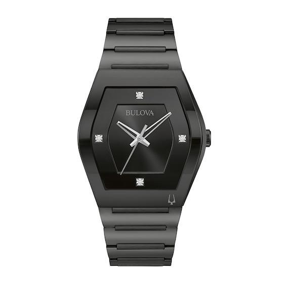 Bulova Men's Modern Gemini Diamond Black Stainless Steel Bracelet Watch, 40Mm Product Image