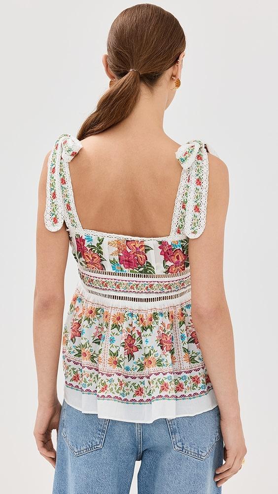 FARM Rio Off White Bloom Garden Sleeveless Blouse | Shopbop Product Image