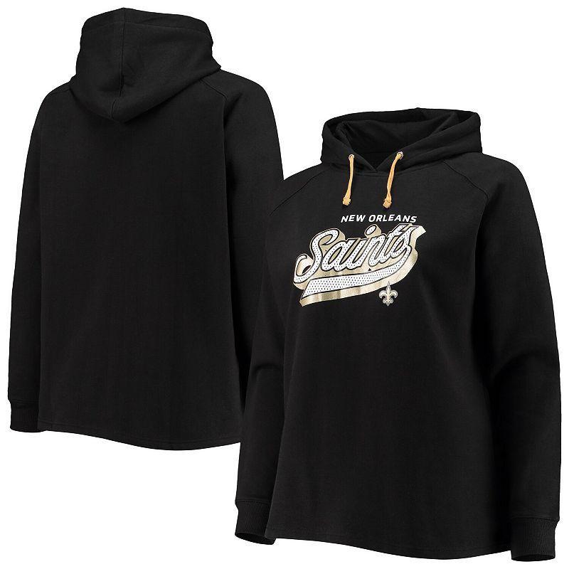 Womens Fanatics Branded New Orleans Saints Plus Size First Contact Raglan Pullover Hoodie Product Image