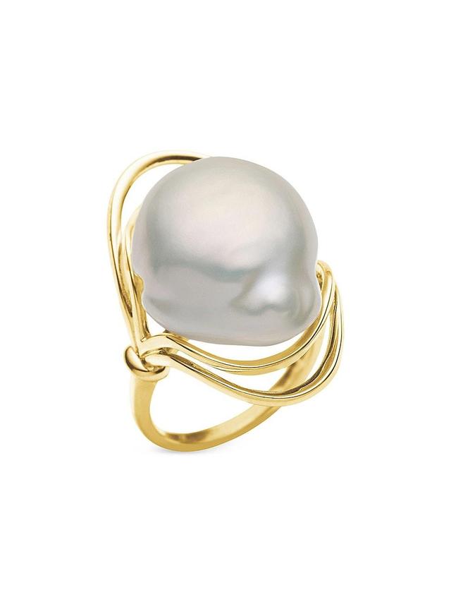 Womens Zagora Indie 24K-Gold-Plated & Cultured Freshwater Pearl Ring Product Image