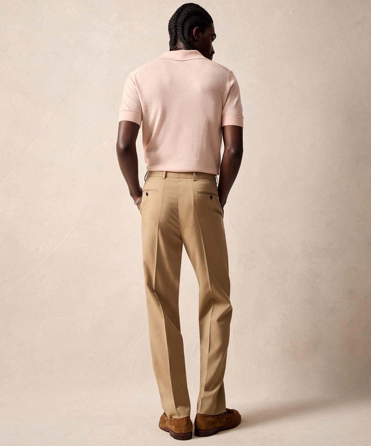 Italian Gabardine Sutton Trouser in Khaki Product Image