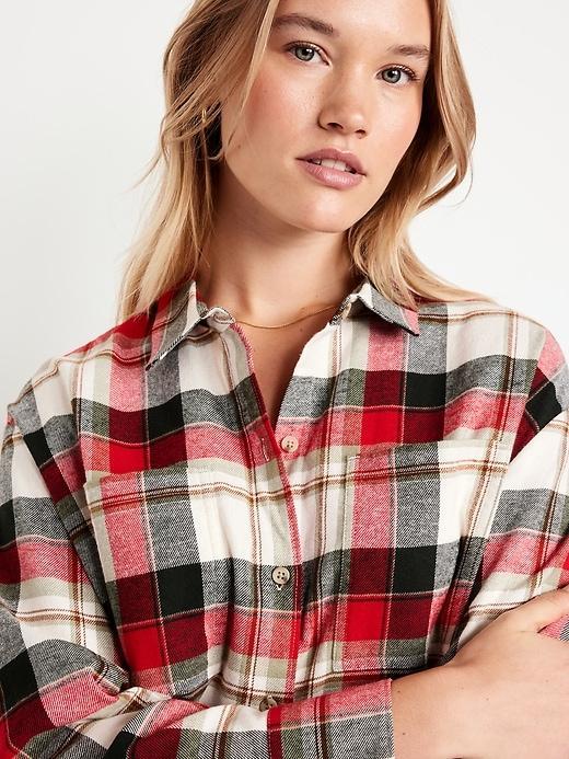 Flannel Boyfriend Button-Down Shirt Product Image