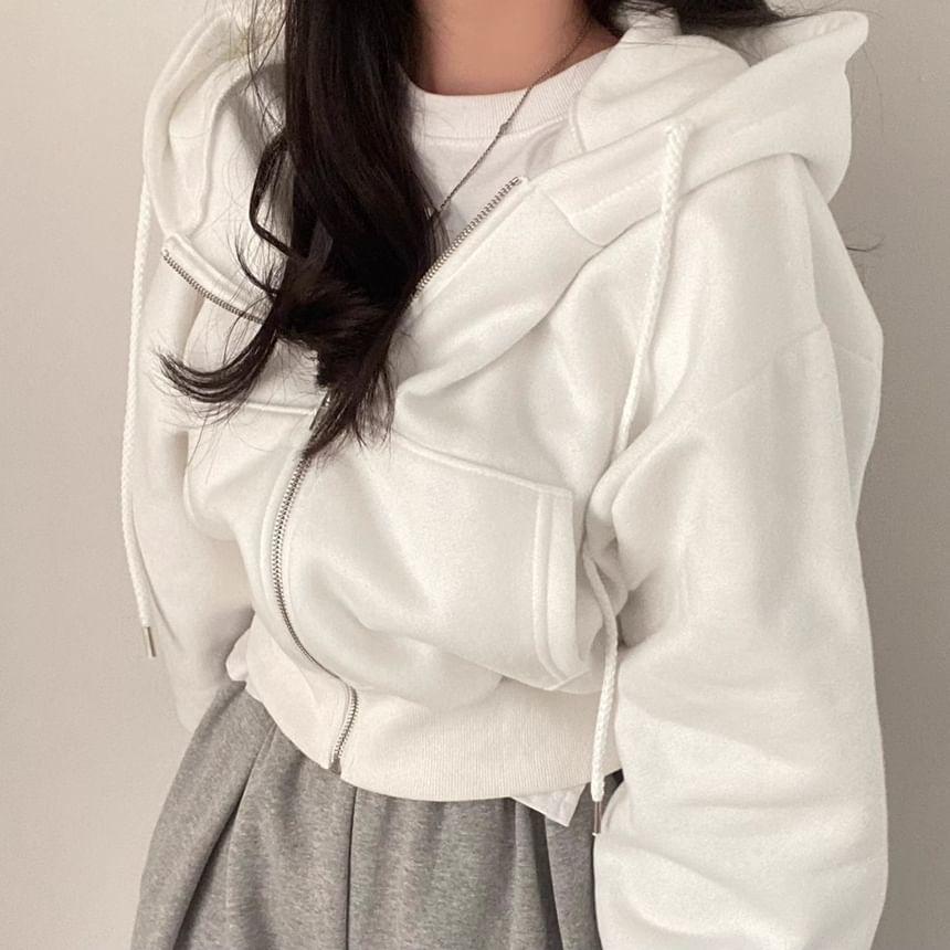 Plain Zip Hoodie Product Image