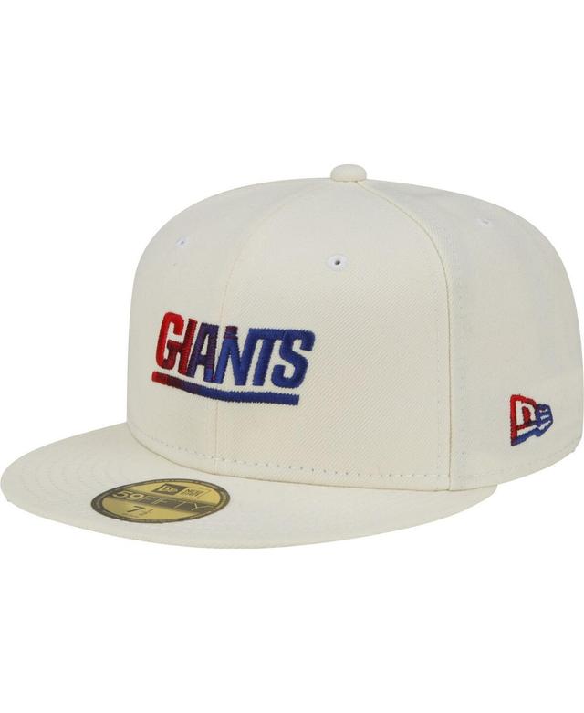 Mens New Era Cream New York Giants Chrome Dim 59FIFTY Fitted Hat Product Image