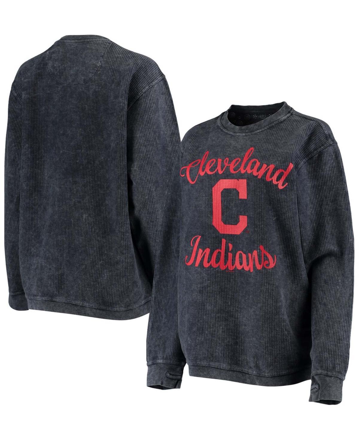 Womens G-III 4Her by Carl Banks Cleveland Indians Script Comfy Cord Pullover Sweatshirt Blue Product Image